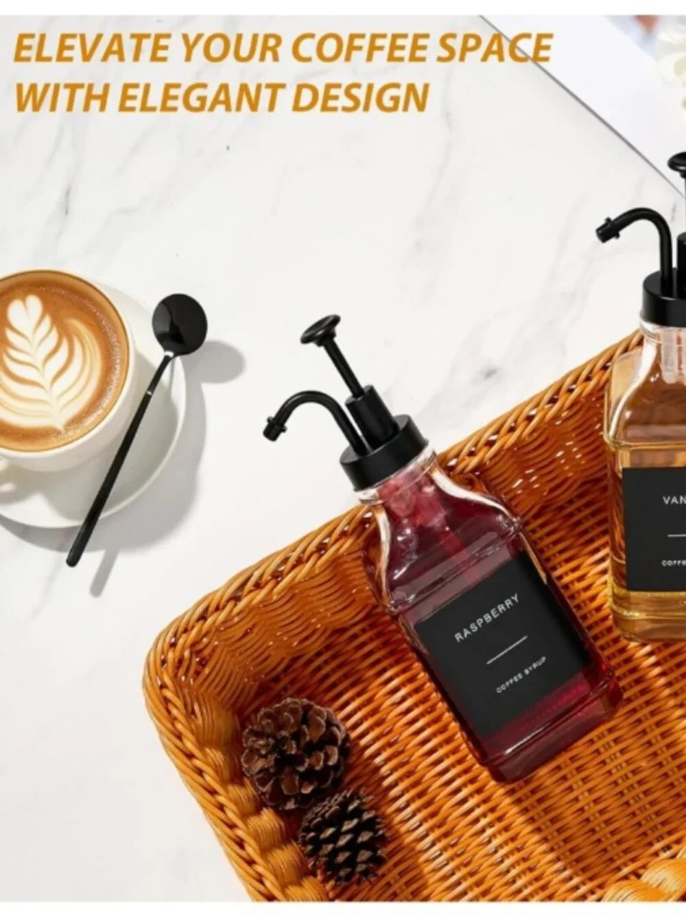 Glass Coffee Syrup Dispenser